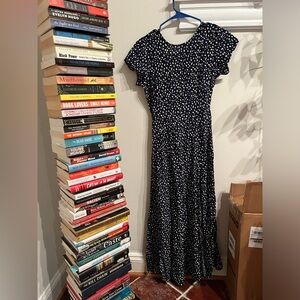 Urban Outfitters blue and white polka dot dress - tie back